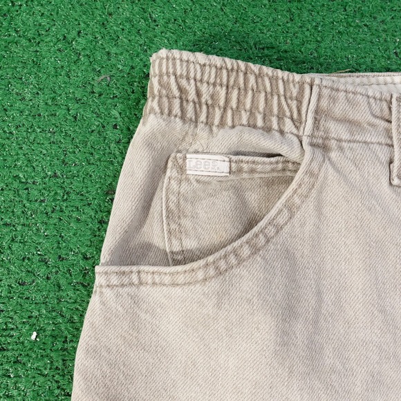 VINTAGE LEE BEIGE USA MADE DENIM JEANS WOMENS SIZE 16 PET (34X28) 80s 90s - Picture 5 of 12